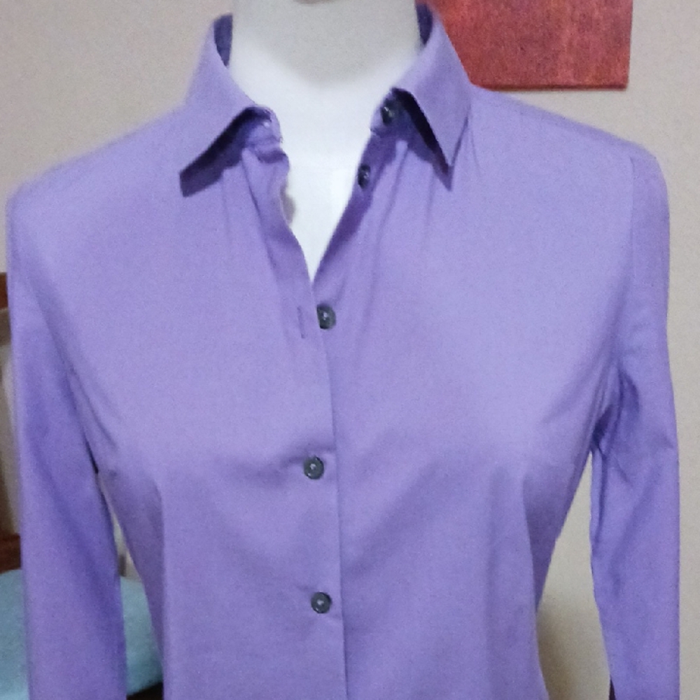 Express Lavender Button-Down Shirt - image 3